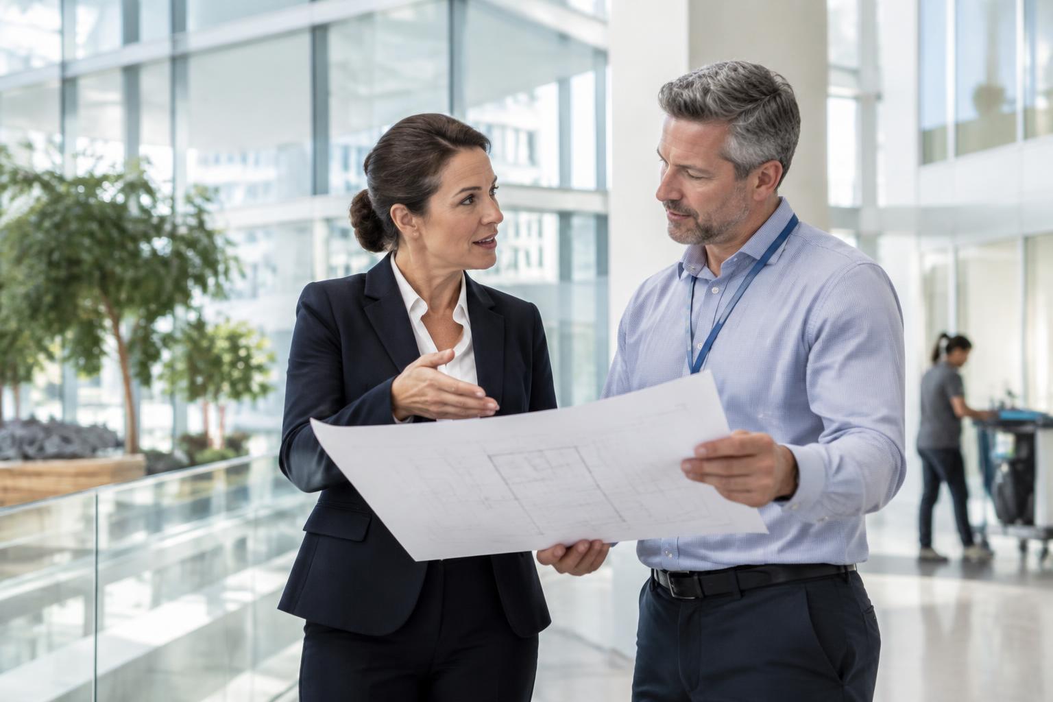 Initial hygiene specialist consulting with a facilities manager